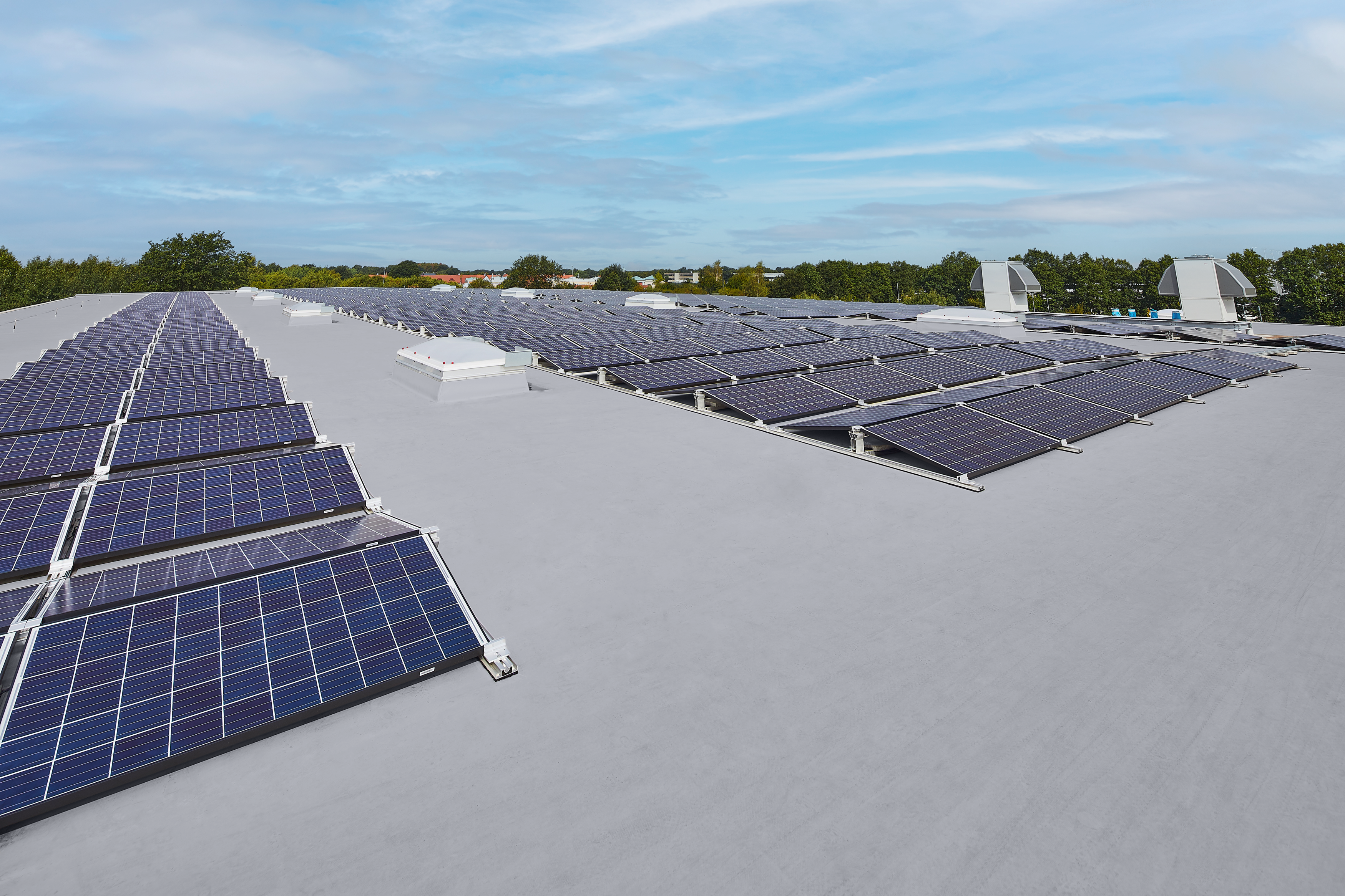 Solaranlage auf einem Flachdach