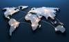 World map with networked countries