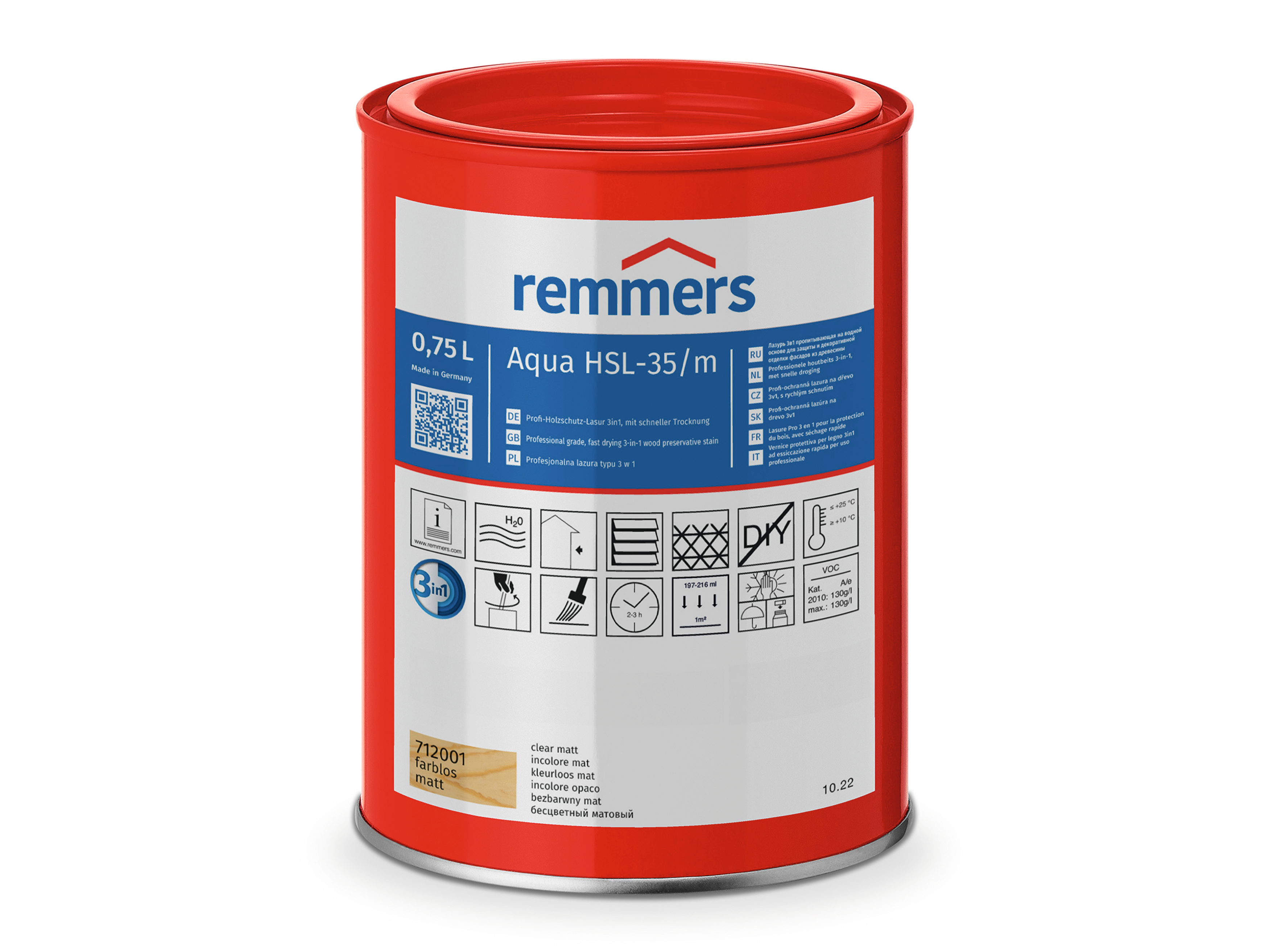Aqua HSL-35/m-Profi-Holzschutz-Lasur 3in1