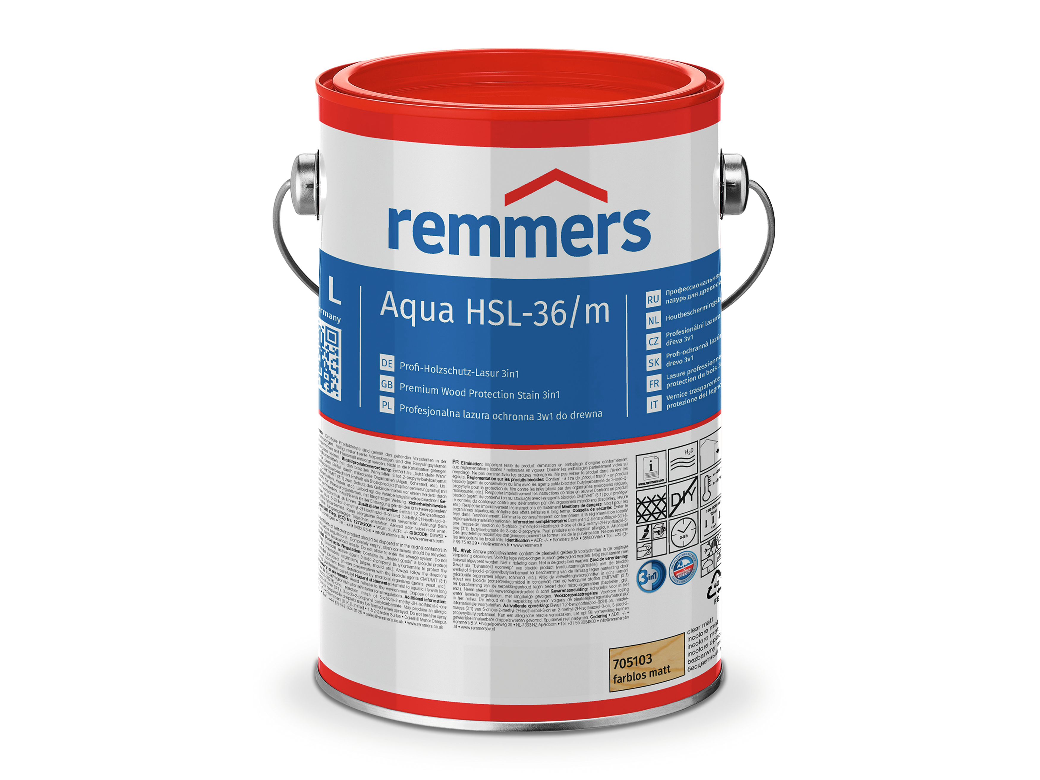 Aqua HSL-36/m-Profi-Holzschutz-Lasur 3in1