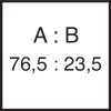 Proporcja mieszania komp. A 76,5 : komp. B 23,5
