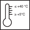 Teplota při zpracování min. 5 °C max. 40 °C